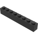 LEGO Zwart Steen 1 x 8 zonder buizen aan de onderzijde, met Zijsteunen