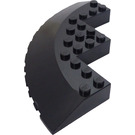 LEGO Negro Ladrillo 10 x 10 Circular Esquina con Tapered Borde (58846)