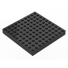 LEGO Zwart Steen 10 x 10 zonder bodembuizen of dwarssteunen