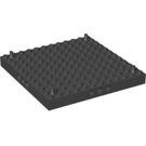 LEGO Zwart Steen 12 x 12 met 3 Pin Gaten per Kant en 1 Peg per Hoek (47976)