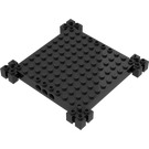 LEGO Schwarz Stein 12 x 12 x 1 mit Grooved Ecke Supports (30645)