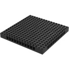 LEGO Svart Kloss 16 x 16 x 1.3 med Hull (65803)