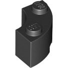 LEGO Black Brick 2 x 2 Round Corner with Stud Notch and Hollow Underside (3063 / 45417)