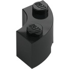 LEGO Black Brick 2 x 2 Round Corner with Stud Notch and Reinforced Underside (85080)