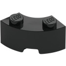 LEGO Black Brick 2 x 2 Round Corner with Stud Notch and Reinforced Underside (85080)