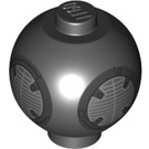 LEGO Black Brick 2 x 2 Round Sphere with BB-9E Decoration (35009 / 49887)