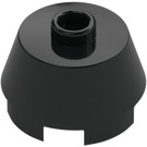 LEGO Black Brick 2 x 2 Round with Sloped Sides (98100)