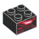 LEGO Zwart Steen 2 x 2 met Draak Eye Patroon (3003)