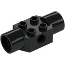 LEGO Zwart Steen 2 x 2 met Gat en Twee Rotatiegewricht Sockets (48172 / 48461)