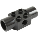 LEGO Black Brick 2 x 2 with Hole and Two Rotation Joint Sockets (48172 / 48461)