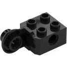 LEGO Svart Kloss 2 x 2 med Hål, Halv Rotationsfog Boll Vertikal (48171 / 48454)