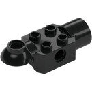 LEGO Black Brick 2 x 2 with Horizontal Rotation Joint and Socket (47452)