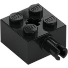 LEGO Svart Kloss 2 x 2 med Stift og akselhull (6232 / 42929)