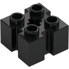 LEGO Black Brick 2 x 2 with Slots and Axlehole (39683 / 90258)