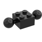 LEGO Schwarz Backstein 2 x 2 mit Zwei Ball Joints ohne Löcher in der Kugel (57908)