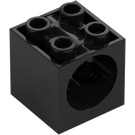 LEGO Black Brick 2 x 2 x 1.3 with Worm Gear Screw Hole (73764)