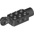 LEGO Black Brick 2 x 3 with Holes, Rotating with Socket (47432)