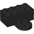 LEGO Sort Klods 2 x 4 Magnet med Plade (35839 / 90754)