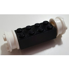 LEGO Black Brick 2 x 4 Wheels Holder with White Freestyle Wheels Assembly (4180)