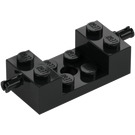 LEGO Black Brick 2 x 4 with Cutout and Wheel Holders (18892 / 42947)