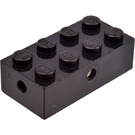 LEGO Black Brick 2 x 4 with Wheels Holder (Transparent Bottom) (7049)