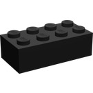 LEGO Schwarz Stein 2 x 4 ohne Kreuz Supports mit Frosted Horizontal Line