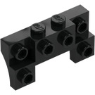 LEGO Černá Kostka 2 x 4 x 0.7 s Přední Cvočky a tenké boční klenby (14520)