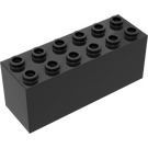 LEGO Zwart Steen 2 x 6 x 2 Weight met plaat aan de onderzijde (2378 / 73090)