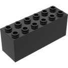 LEGO Zwart Steen 2 x 6 x 2 Weight met gespleten onderzijde