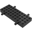 LEGO Zwart Steen 4 x 10 met Wiel Holders (30076 / 66118)