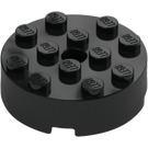 LEGO Negro Ladrillo 4 x 4 Circular con Agujero (87081)