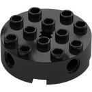 LEGO Black Brick 4 x 4 Round with Holes (6222)