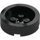 LEGO Schwarz Stein 4 x 4 Rund mit Recessed Mitte (68325)