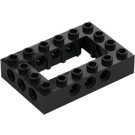 LEGO Zwart Steen 4 x 6 met Open Midden 2 x 4 (32531 / 40344)