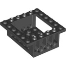 LEGO Black Brick 6 x 6 x 2 with 4 x 4 Cutout and 3 Pin Holes each End (47507)