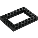 LEGO Zwart Steen 6 x 8 met Open Midden 4 x 6 (1680 / 32532)