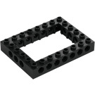 LEGO Svart Kloss 6 x 8 med Open Centrum 4 x 6 (1680 / 32532)