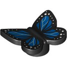 LEGO Zwart Butterfly (Smooth) met Blauw en Wit (80674 / 103358)