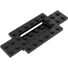 LEGO Zwart Auto Basis 10 x 4 x 2/3 met 4 x 2 Centre Well (30029)