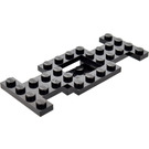 LEGO Svart Bil Base 4 x 10 x 0.67 med 2 x 2 Open Senter (4212)