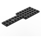 LEGO Black Car Base 4 x 12 with Hole and Steering Gear Slot