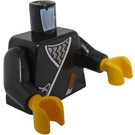 LEGO Sort Slot Ninja Torso med Wrap, Dagger, Sølv Stjerne (973 / 73403)