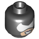 LEGO Schwarz Catwoman mit Kurz Beine Minifigure Kopf (Einbau-Vollbolzen) (3626 / 25953)