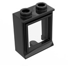 LEGO Schwarz Classic Fenster 1 x 2 x 2 mit festem Glas (73594)