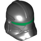 LEGO Nero Clone Trooper Casco (Phase 2) con Verde Striscia (11217 / 78808)