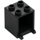 LEGO Black Container 2 x 2 x 2 with Recessed Studs (4345 / 30060)