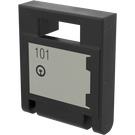 LEGO Noir Récipient Boîte 2 x 2 x 2 Porte avec Fente avec "101" Locker Autocollant (4346)