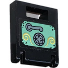 LEGO Black Container Box 2 x 2 x 2 Door with Slot with Safe Door Sticker (4346)
