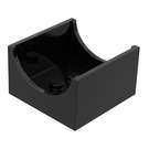 LEGO Black Container Box 4 x 4 x 2 with Hollowed-Out Semi-Circle (4461)