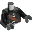 LEGO Black Crook with Beanie Hat Minifig Torso (973 / 76382)